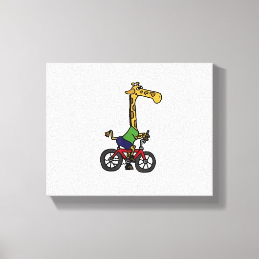 Toile Girafe Cool qui fait du vélo (Recto)