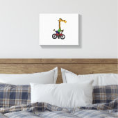 Toile Girafe Cool qui fait du vélo (Insitu(Chambre))