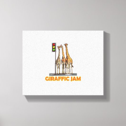Toile Girafe de Jam drôle de jeu de mots (Recto)