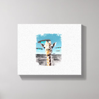 Toile Girafe Drôle Afrique Savannah Selfie avec un Extra