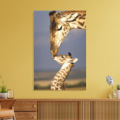 Toile Girafe embrassant un bébé girafe (Insitu(Salon))