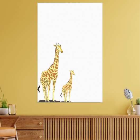 Toile Girafe mère et bébé – Un lien affectueux (Insitu(Salon))