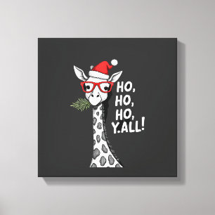 Toile Girafe Mignonne Avec Chapeau De Père Noël Joyeux N
