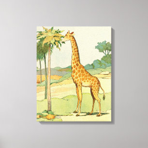 Toile Giraffe africaine Manger Acacia Feuilles