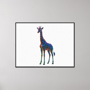 Toile Giraffe Art en verre arc-en-ciel