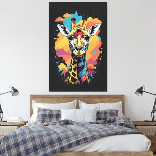 Toile Giraffe colorée (Insitu(Chambre))