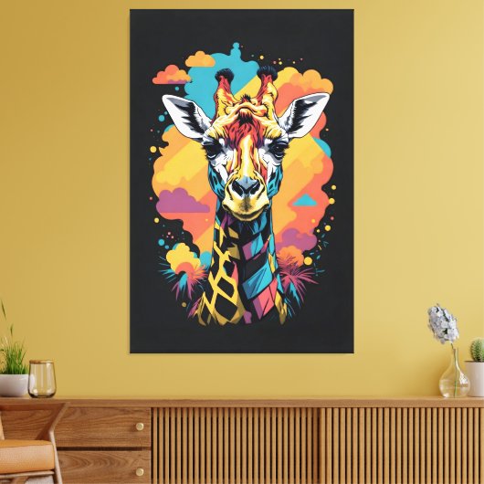 Toile Giraffe colorée (Insitu(Salon))