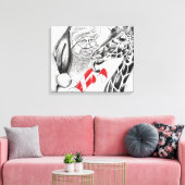 Toile Giraffe de Noël et Père Noël (Insitu(Salon))