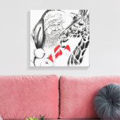 Toile Giraffe de Noël et Père Noël (Insitu(Salon))