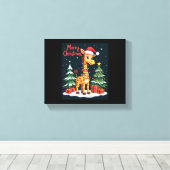 Toile Giraffe Joyeux Noël Éclairage de l'Arbre de Noël P (Insitu (Plancher de Bois))