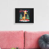 Toile Giraffe Joyeux Noël Éclairage de l'Arbre de Noël P (Insitu(Salon))