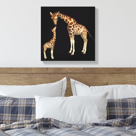 Toile Giraffe Mère et bébé Giraffe (Insitu(Chambre))