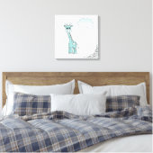 Toile Giraffe mignonne avec les coeurs et les nuages (Insitu(Chambre))
