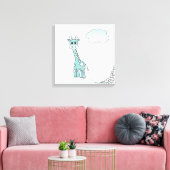 Toile Giraffe mignonne avec les coeurs et les nuages (Insitu(Salon))