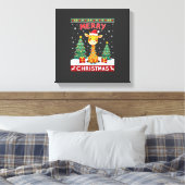 Toile Giraffe Ugly Christmas Sweaters Funny Santa Hat Li (Insitu(Chambre))