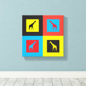 Toile Giraffes colorées (Insitu (Plancher de Bois))