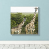 Toile Giraffes en Kenya, Afrique (Insitu (Plancher de Bois))