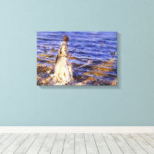 Toile Girl Fishing (par John Singer Sargent) (Insitu (Plancher de Bois))