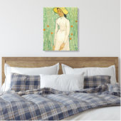 Toile Girl in White Van Gogh Canvas Print (Insitu(Chambre))