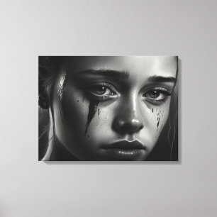 Toile Girl with tears