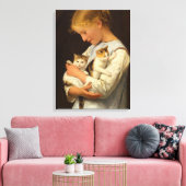 Toile Girl with Two Cats, 1888 par Albert Anker (Insitu(Salon))