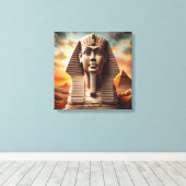 Toile Giza Sphinx Head avec Pyramides Egypte Travel (Insitu (Plancher de Bois))