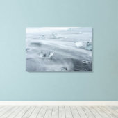 Toile Glace et eau sur une plage, île (Insitu (Plancher de Bois))