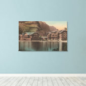 Toile Glacier, MT - Vue de l'hôtel Many Glacier (Insitu (Plancher de Bois))