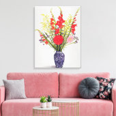 Toile Gladioli et Scabious dans un bleu (Insitu(Salon))