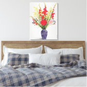 Toile Gladioli et Scabious dans un bleu (Insitu(Chambre))