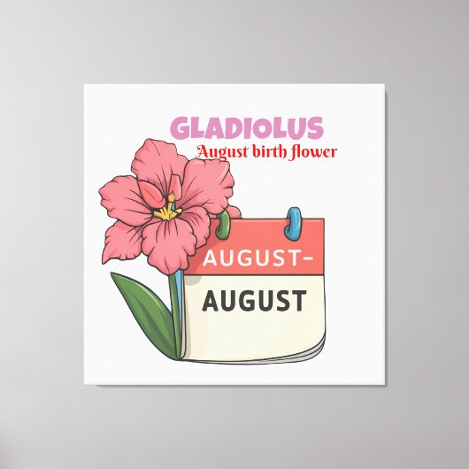 Toile Gladiolus - Fleur De Naissance Pour Août (Recto)