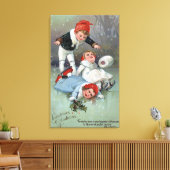 Toile Gladness de NoëlLes enfants de patinage sur glace (Insitu(Salon))