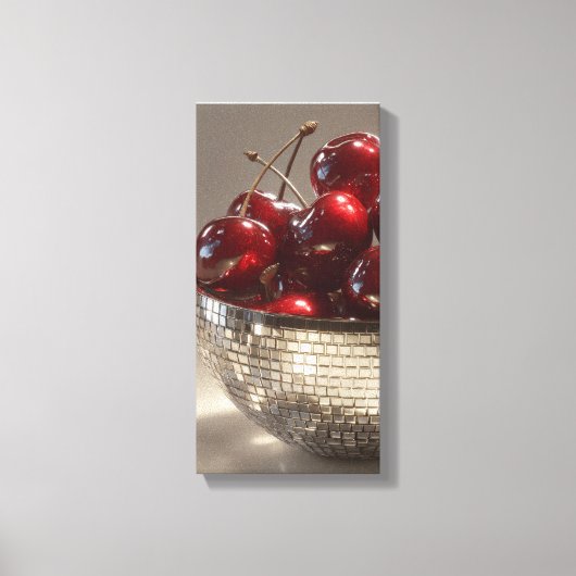 Toile Glam Disco Bowl Cherries Still Life Pop Art (Recto)