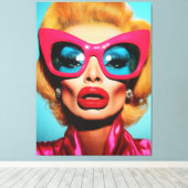 Toile Glam Diva dans les tons rétro (Insitu (Plancher de Bois))