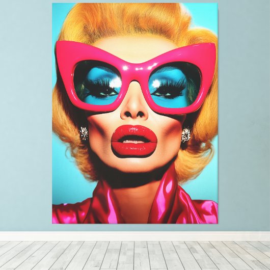 Toile Glam Diva dans les tons rétro (Insitu (Plancher de Bois))