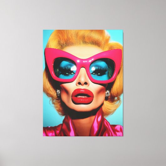 Toile Glam Diva dans les tons rétro (Recto)