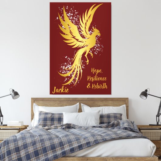 Toile Glam Gold Phoenix Silver Parties scintillant Monog (Insitu(Chambre))