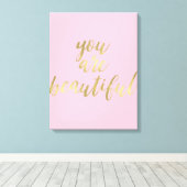 Toile Glam or et rose Vous êtes Belle (Insitu (Plancher de Bois))