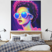Toile Glamour Neon Galaxy (Insitu(Chambre))