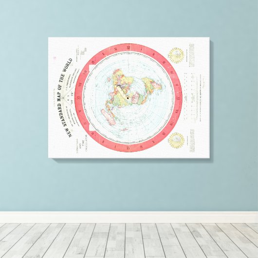Toile Gleason's NEW STANDARD MAP OF THE WORLD - Canvas (Insitu (Plancher de Bois))