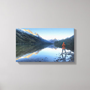 Toile Glenns Lake Sunset - Parc national des Glaciers