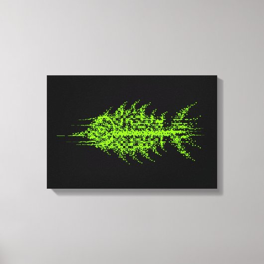 Toile Glitch Pixel Code Fish Wall Art (Recto)