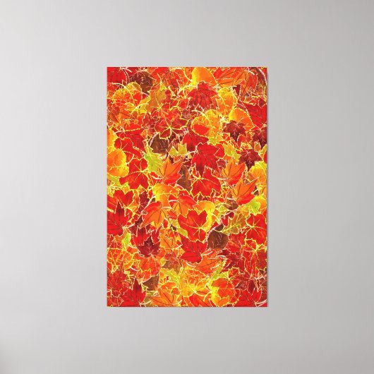 Toile Glittery Fall Maple Feuilles (Recto)