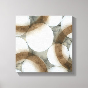 Toile Globes blancs et cercles Brown
