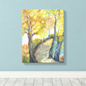 Toile Glorieux paysage d'automne doré de l'aquarelle (Insitu (Plancher de Bois))