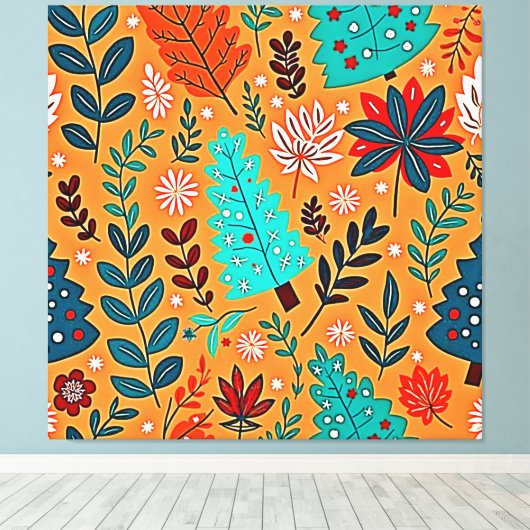 Toile Glowing Christmas Pattern Design (Insitu (Plancher de Bois))