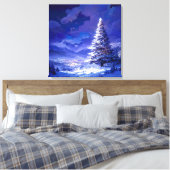 Toile Glowing Christmas Tree Snowy Mountain Landscape (Insitu(Chambre))