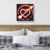 Toile glowing image of a heart with cupid's arrow (Insitu(Chambre))