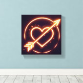 Toile glowing image of a heart with cupid's arrow (Insitu (Plancher de Bois))
