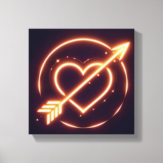 Toile glowing image of a heart with cupid's arrow (Recto)